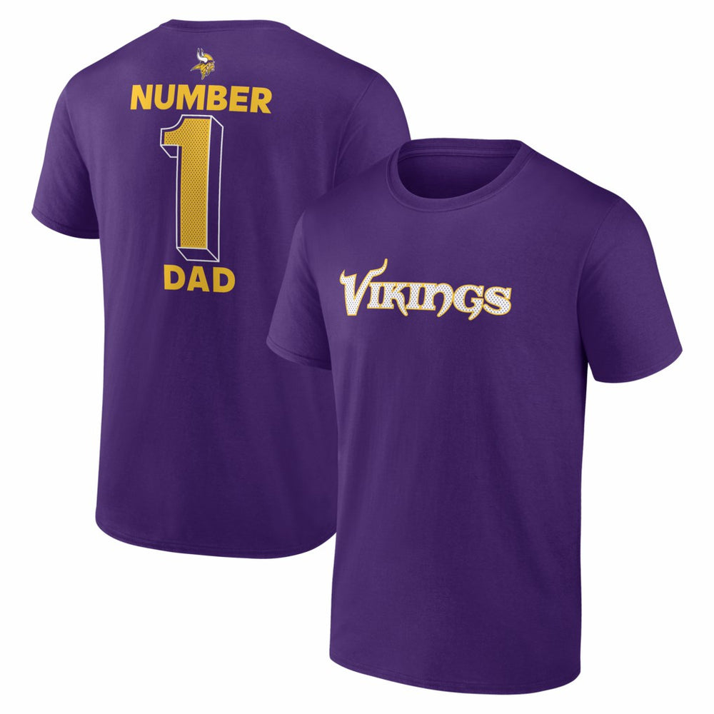 Minnesota Vikings #1 Dad Jersey T-Shirt Purple | NFL