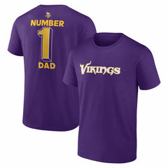 Minnesota Vikings #1 Dad Jersey T-Shirt Purple | NFL