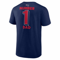 New England Patriots #1 Dad Jersey T-Shirt Navy | NFL