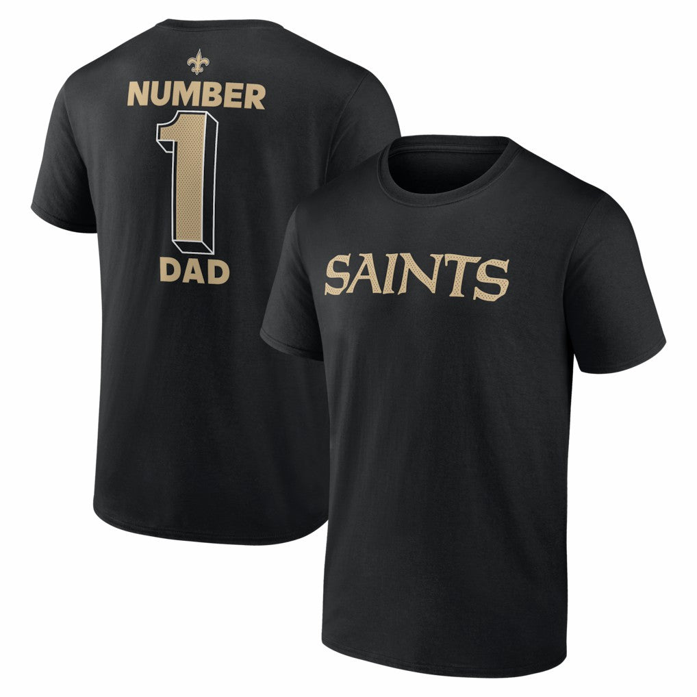 New Orleans Saints #1 Dad Jersey T-Shirt Black | NFL