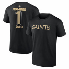 New Orleans Saints #1 Dad Jersey T-Shirt Black | NFL