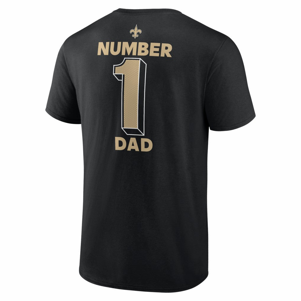 New Orleans Saints #1 Dad Jersey T-Shirt Black | NFL