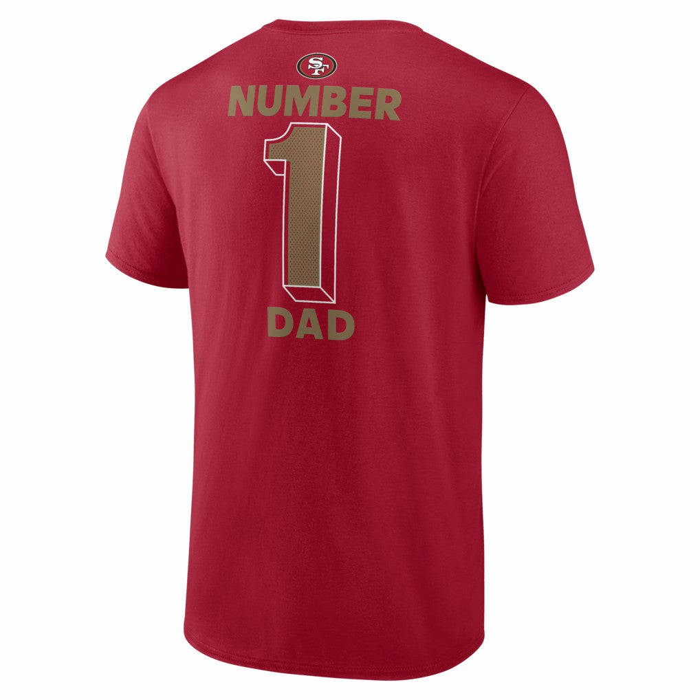 San Francisco 49ers #1 Dad Jersey T-Shirt Scarlet | NFL