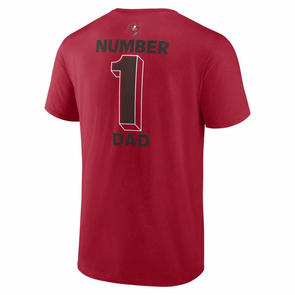Tampa Bay Buccaneers #1 Dad Jersey T-Shirt Red | NFL