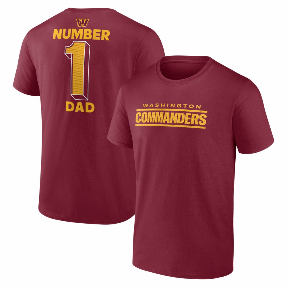 Washington Commanders #1 Dad Jersey T-Shirt Burgundy | NFL