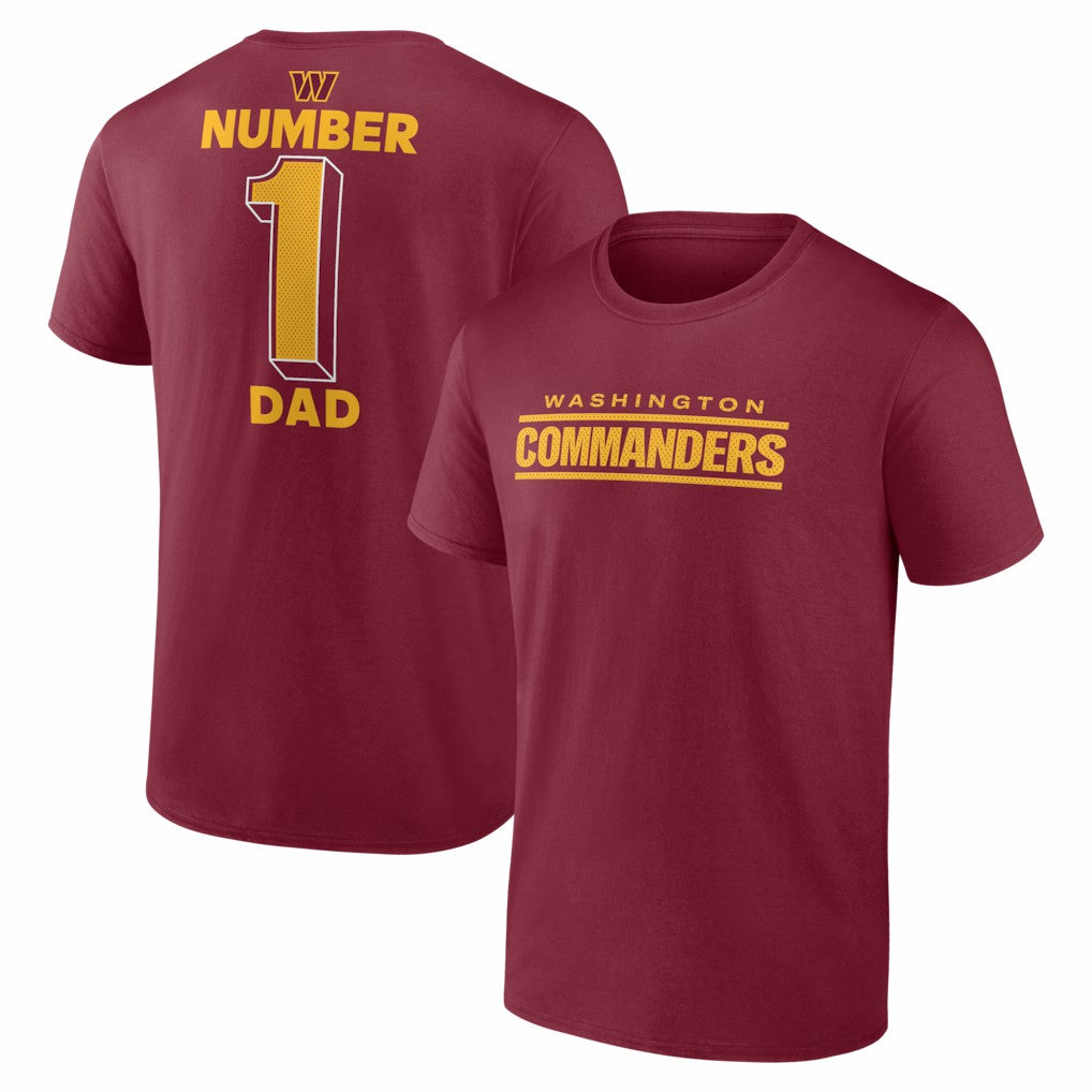Washington Commanders #1 Dad Jersey T-Shirt Burgundy | NFL