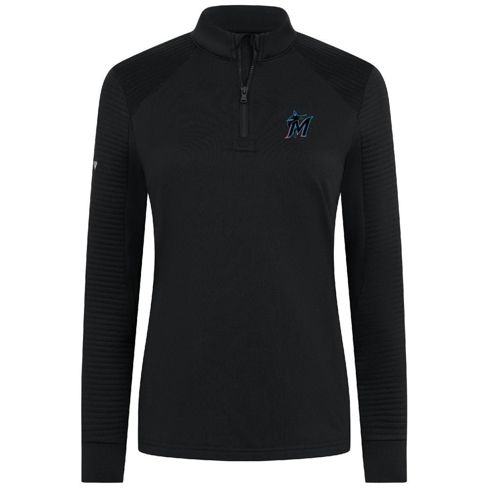 Miami Marlins Levelwear Women's Power Insignia 2.0 Quarter-Zip Pullover Top - MLB