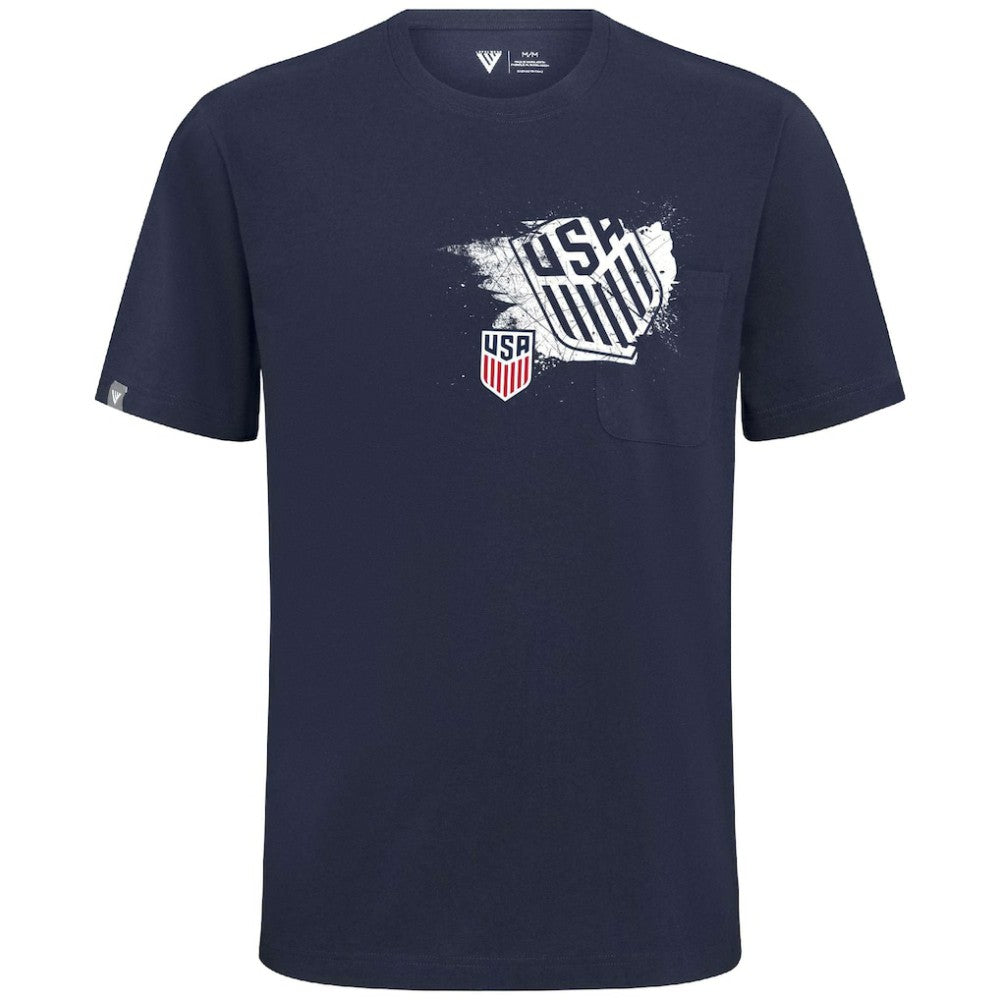 USMNT Levelwear Focal Blasted T-Shirt Navy - FIFA World CUP