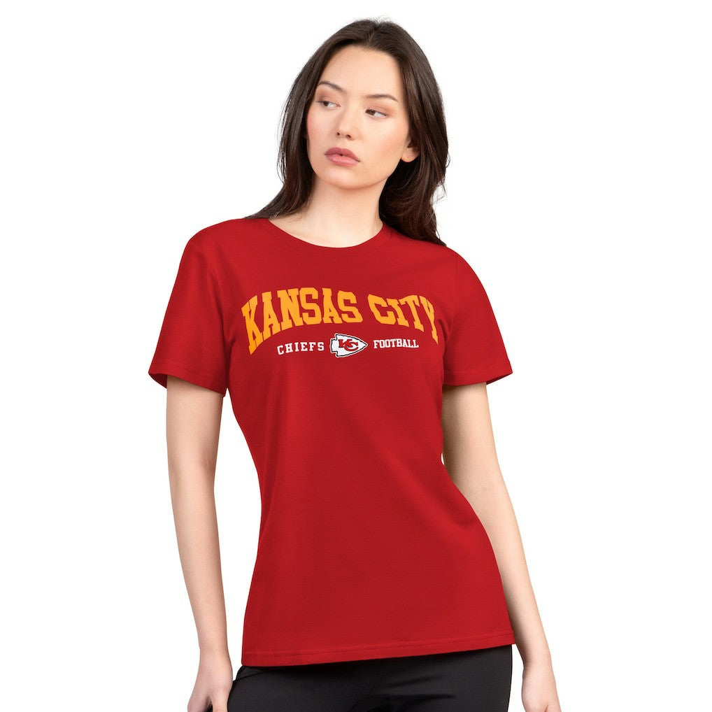 Kansas City Chiefs G-III 4Her by Carl Banks Women's Super-Slim Lightweight Winning Crew T-Shirt Red | NFL