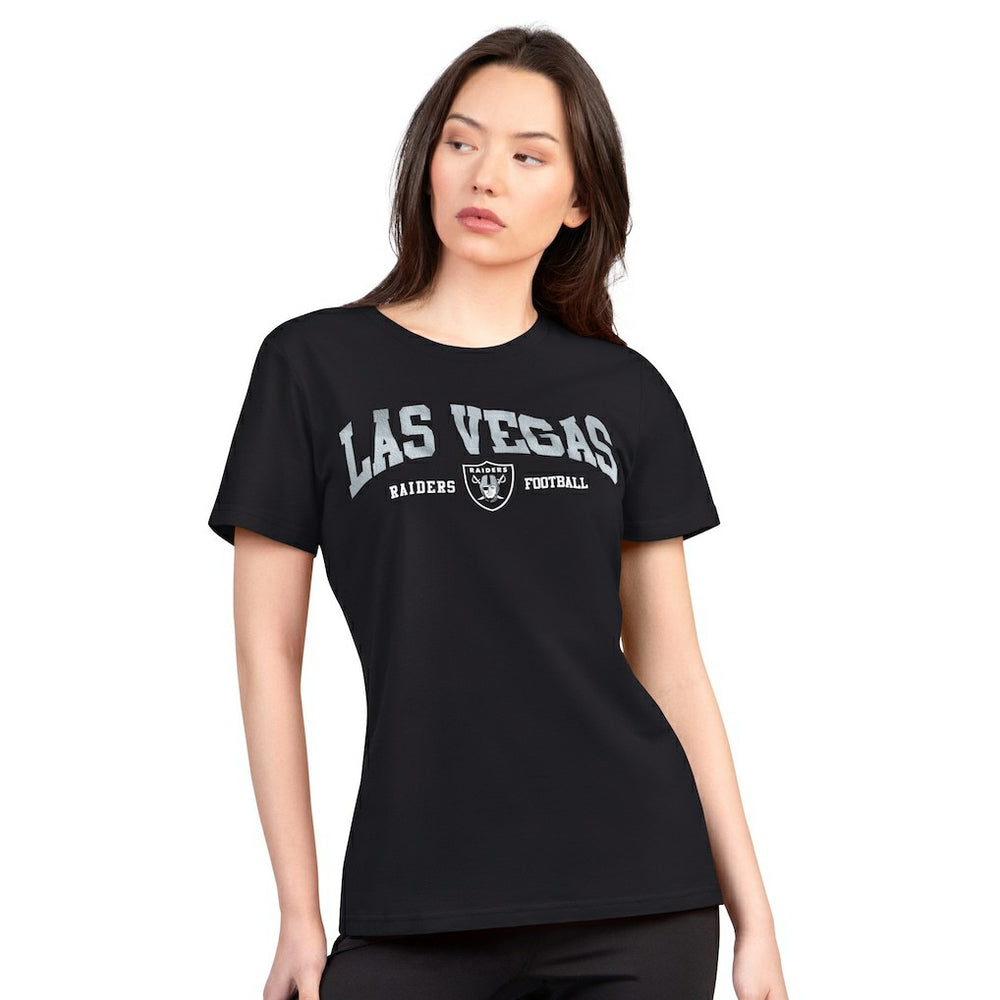 Las Vegas Raiders G-III 4Her by Carl Banks Women's Super-Slim Lightweight Winning Crew T-Shirt Black | NFL