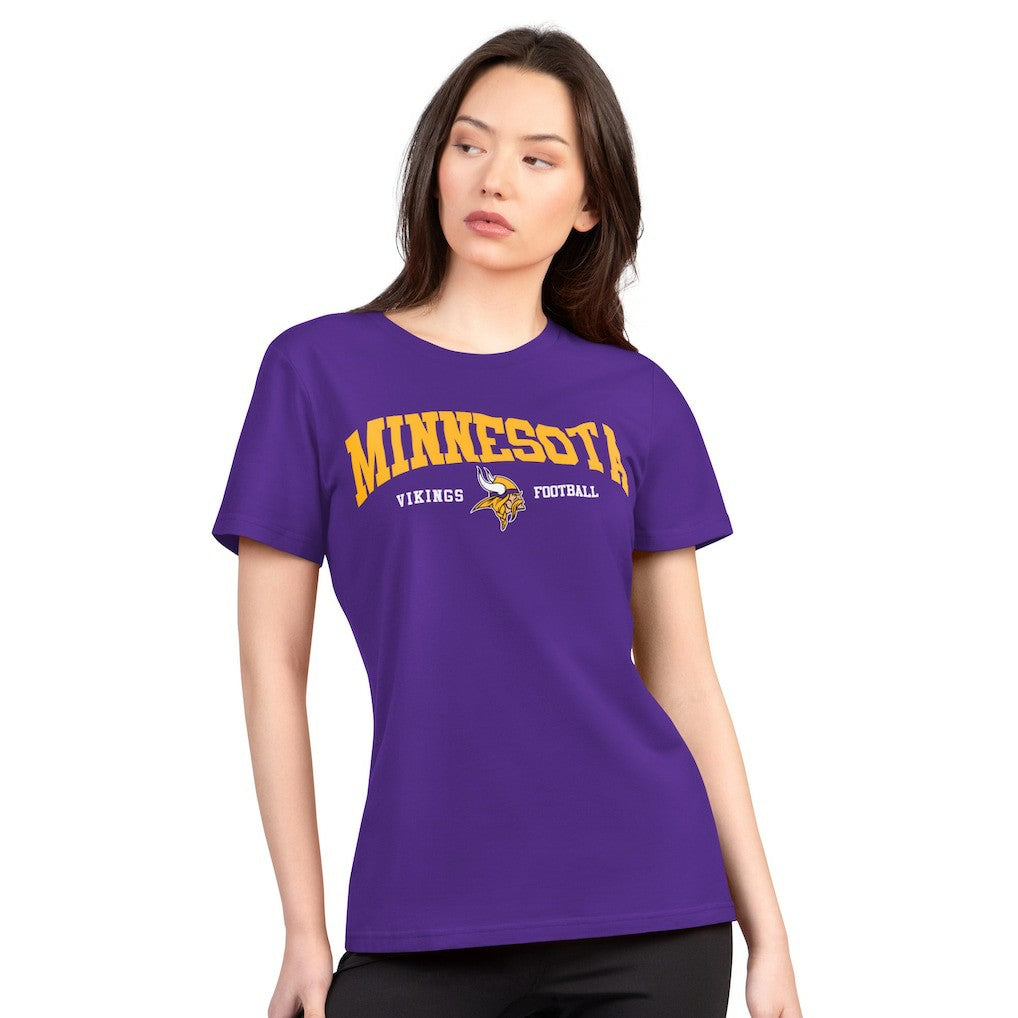Minnesota Vikings G-III 4Her by Carl Banks Women's Super-Slim Lightweight Winning Crew T-Shirt Purple | NFL