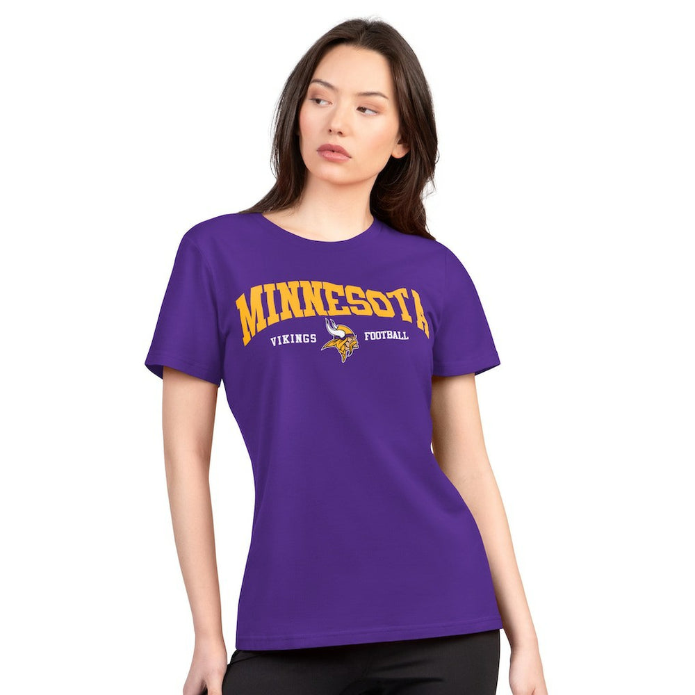 Minnesota Vikings G-III 4Her by Carl Banks Women's Super-Slim Lightweight Winning Crew T-Shirt Purple | NFL