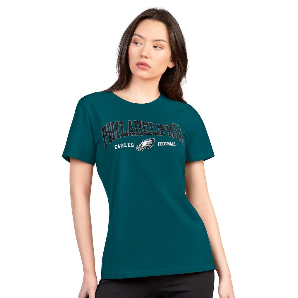 Philadelphia Eagles G-III 4Her by Carl Banks Women's Super-Slim Lightweight Winning Crew T-Shirt Green | NFL