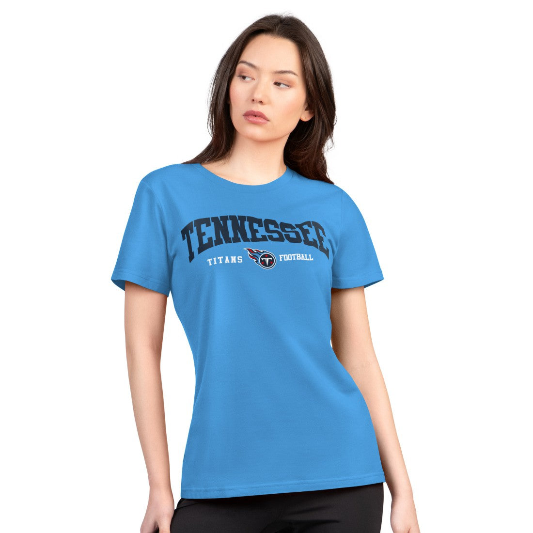 Tennessee Titans G-III 4Her by Carl Banks Women's Super-Slim Lightweight Winning Crew T-Shirt Light Blue | NFL
