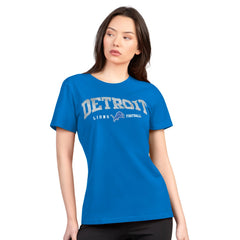 Detroit Lions G-III 4Her by Carl Banks Women's Super-Slim Lightweight Winning Crew T-Shirt Blue | NFL
