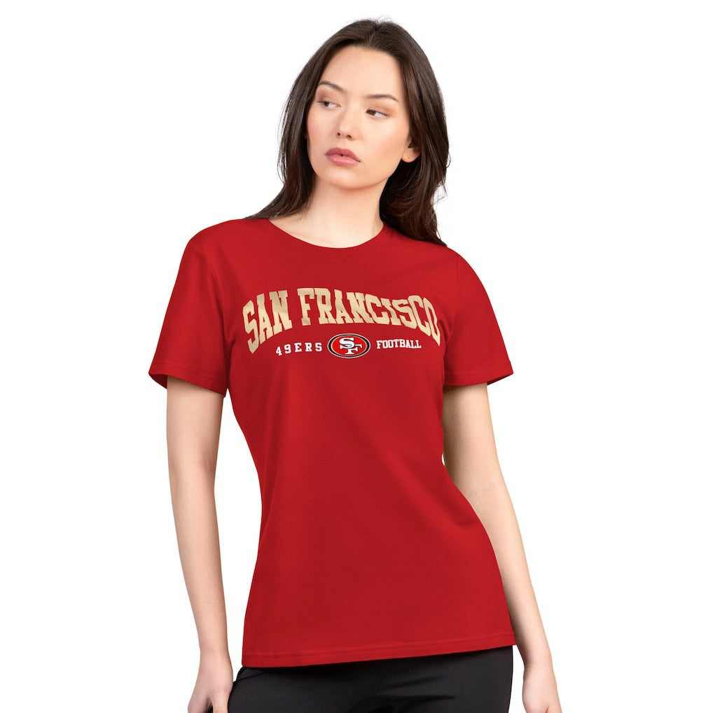 San Francisco 49ers G-III 4Her by Carl Banks Women's Super-Slim Lightweight Winning Crew T-Shirt Scarlet | NFL