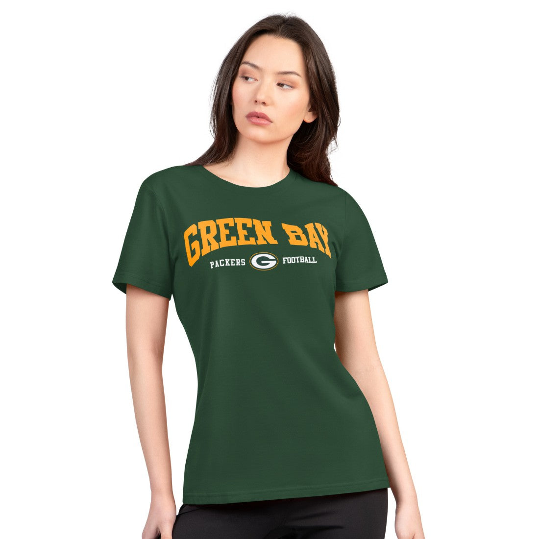 Green Bay Packers G-III 4Her by Carl Banks Women's Super-Slim Lightweight Winning Crew T-Shirt Green | NFL