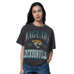 Jacksonville Jaguars Starter Women's Oversized Hall of Fame T-Shirt Heather Black | NFL