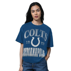 Indianapolis Colts Starter Women's Oversized Hall of Fame T-Shirt Heather Royal | NFL