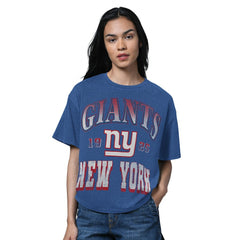 New York Giants Starter Women's Oversized Hall of Fame T-Shirt Heather Royal | NFL
