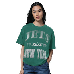 New York Jets Starter Women's Oversized Hall of Fame T-Shirt Heather Green | NFL