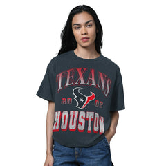 Houston Texans Starter Women's Oversized Hall of Fame T-Shirt Heather Navy | NFL