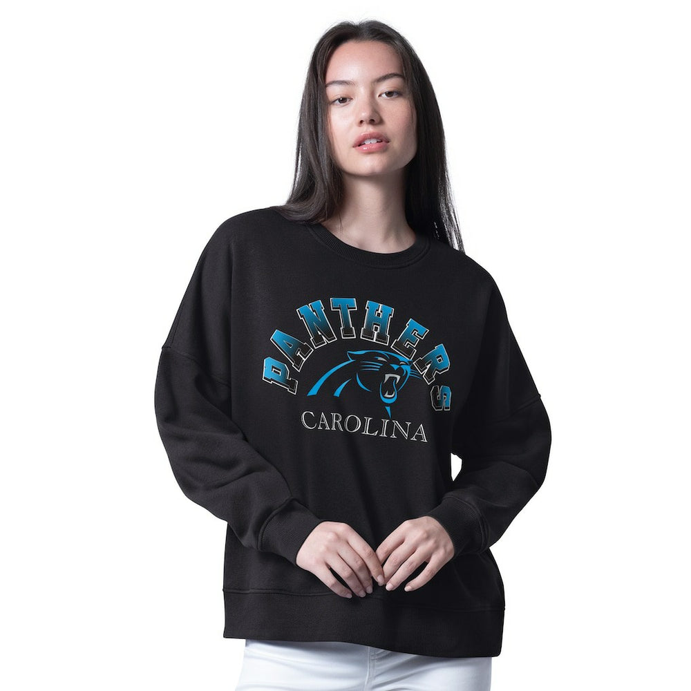 Carolina Panthers G-III 4Her by Carl Banks Women's Oversized Feud Sweatshirt Black | NFL