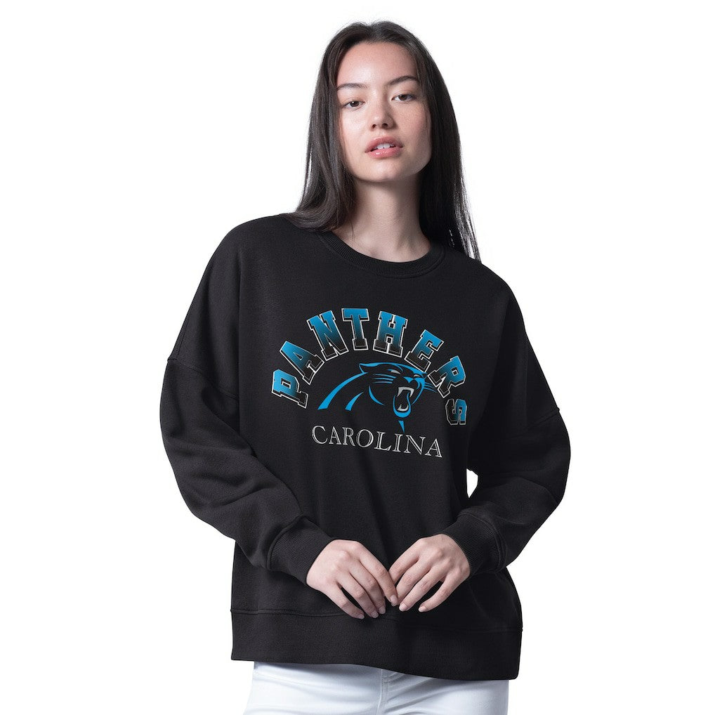 Carolina Panthers G-III 4Her by Carl Banks Women's Oversized Feud Sweatshirt Black | NFL