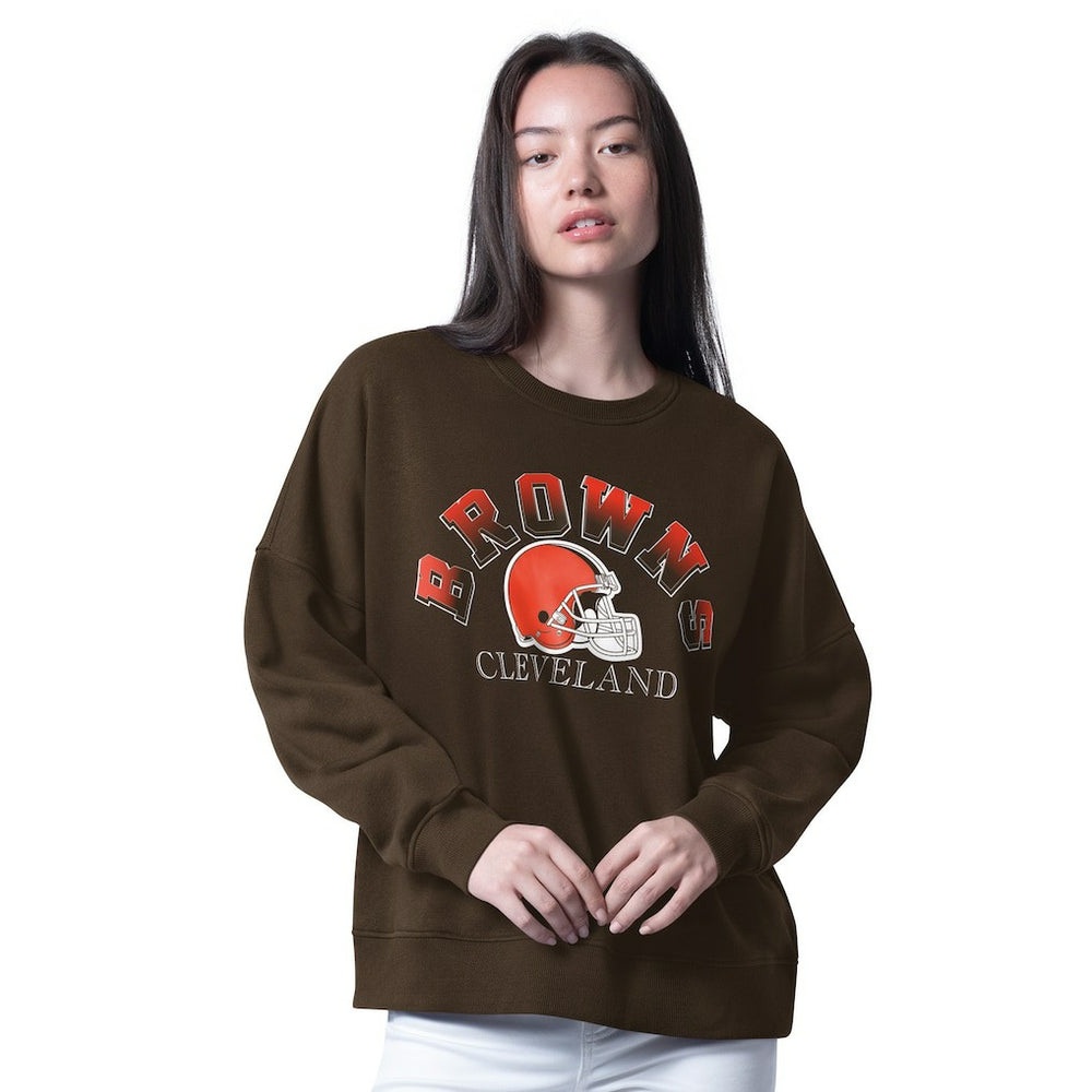 Cleveland Browns G-III 4Her by Carl Banks Women's Oversized Feud Sweatshirt Brown | NFL