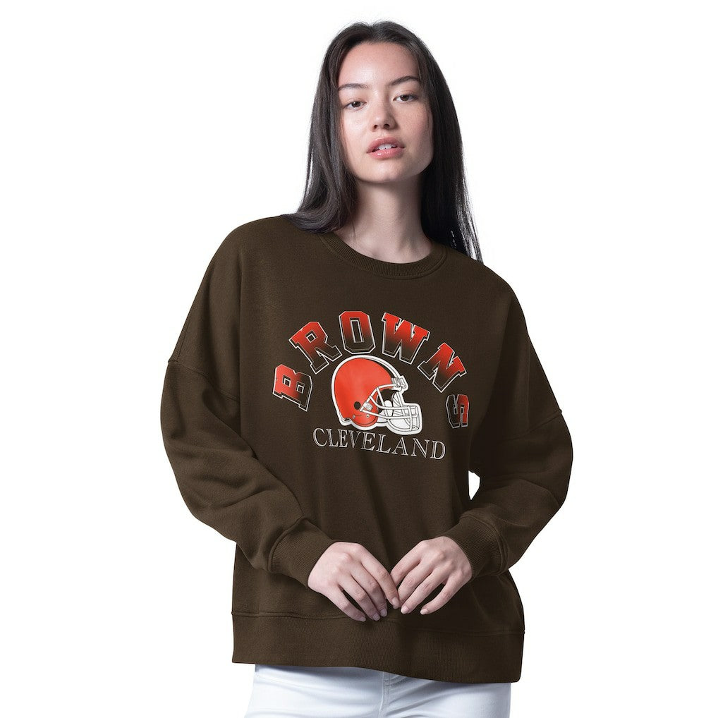 Cleveland Browns G-III 4Her by Carl Banks Women's Oversized Feud Sweatshirt Brown | NFL