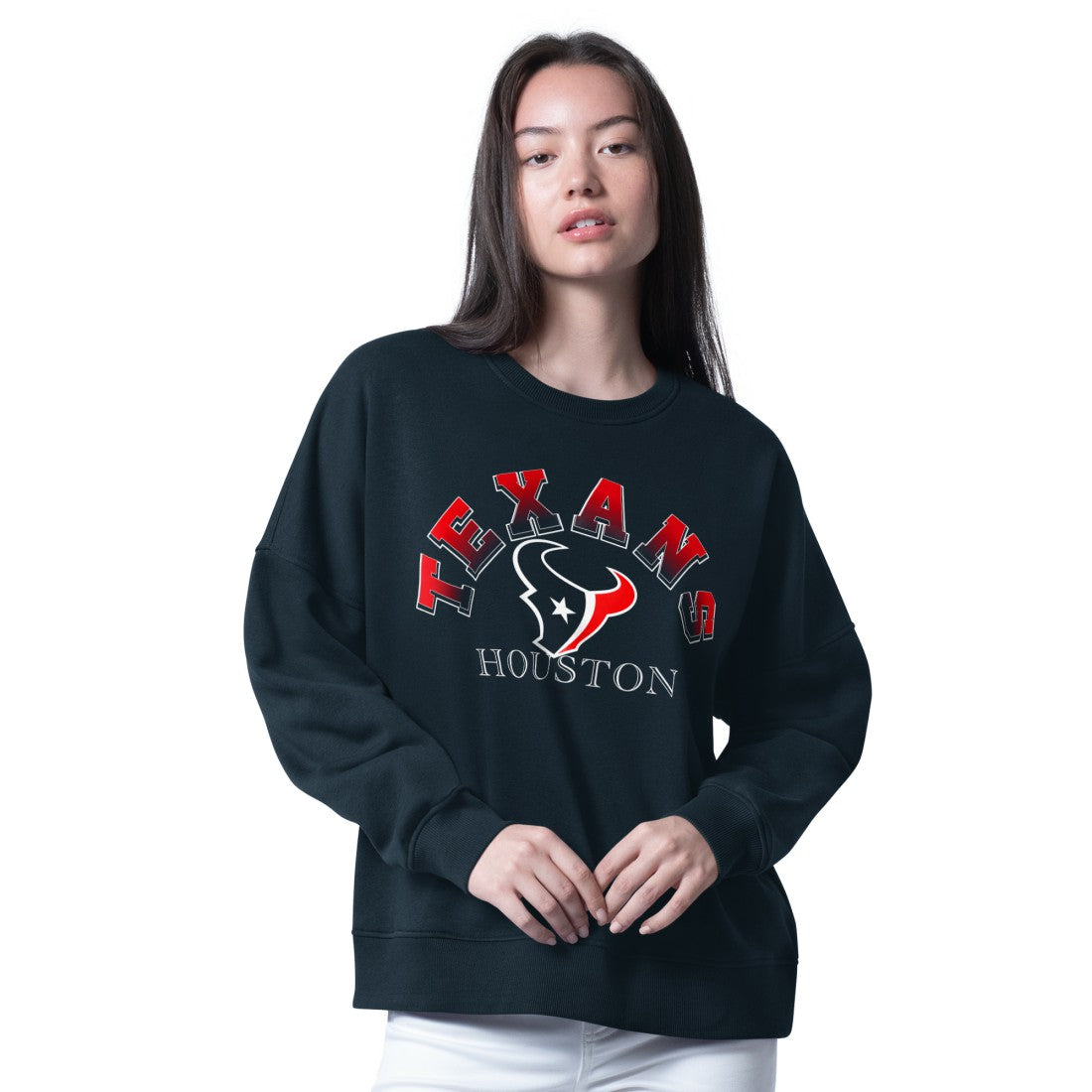 Houston Texans G-III 4Her by Carl Banks Women's Oversized Feud Sweatshirt Navy | NFL