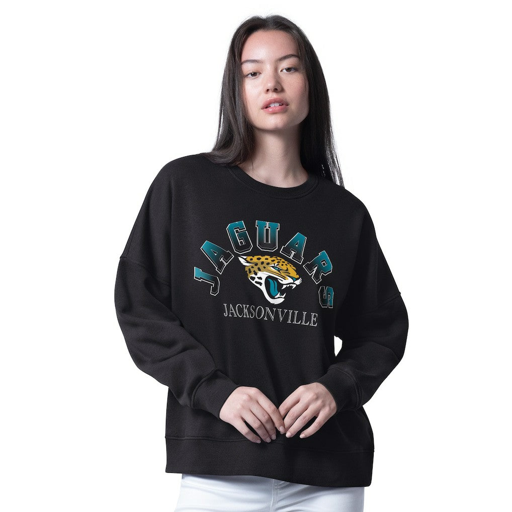 Jacksonville Jaguars G-III 4Her by Carl Banks Women's Oversized Feud Sweatshirt Black | NFL