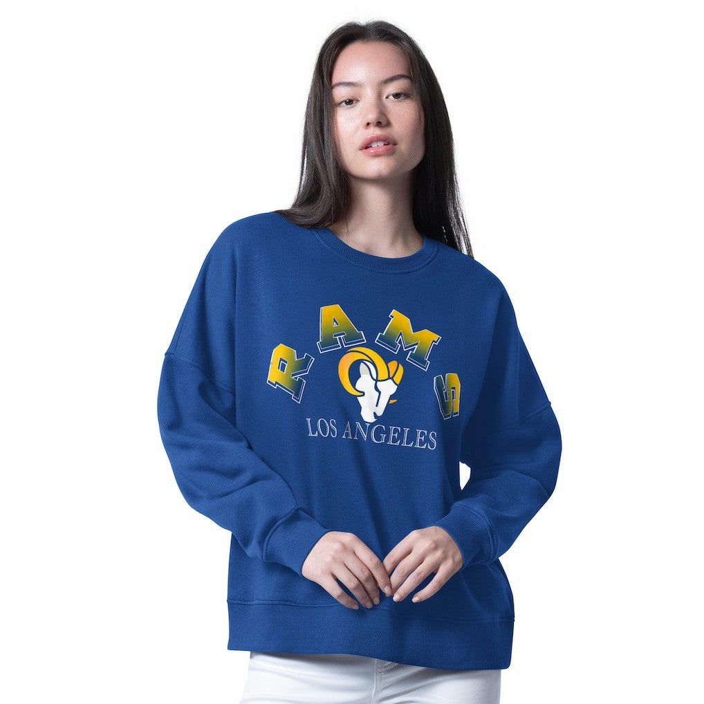Los Angeles Rams G-III 4Her by Carl Banks Women's Oversized Feud Sweatshirt Royal | NFL