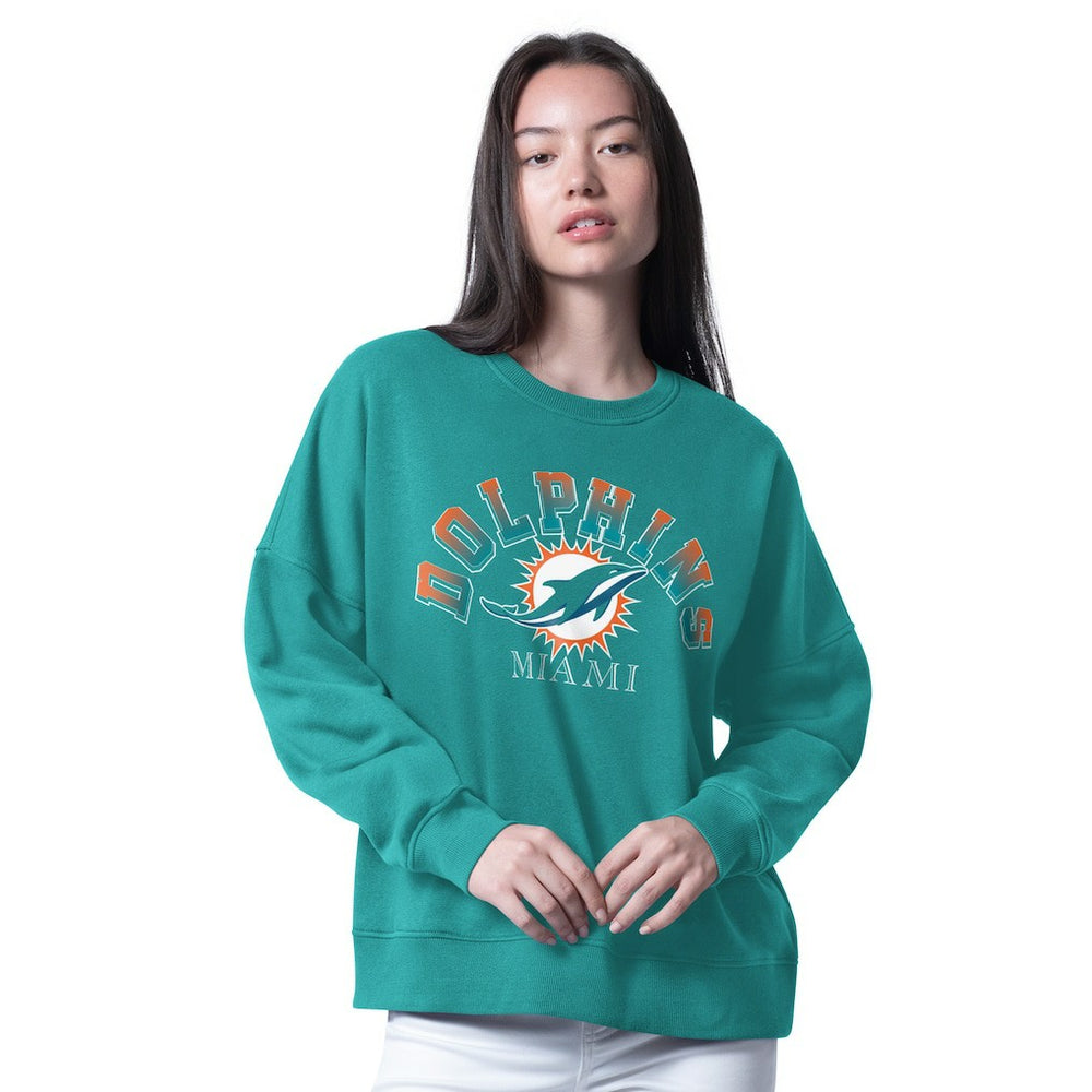 Miami Dolphins G-III 4Her by Carl Banks Women's Oversized Feud Sweatshirt Aqua | NFL