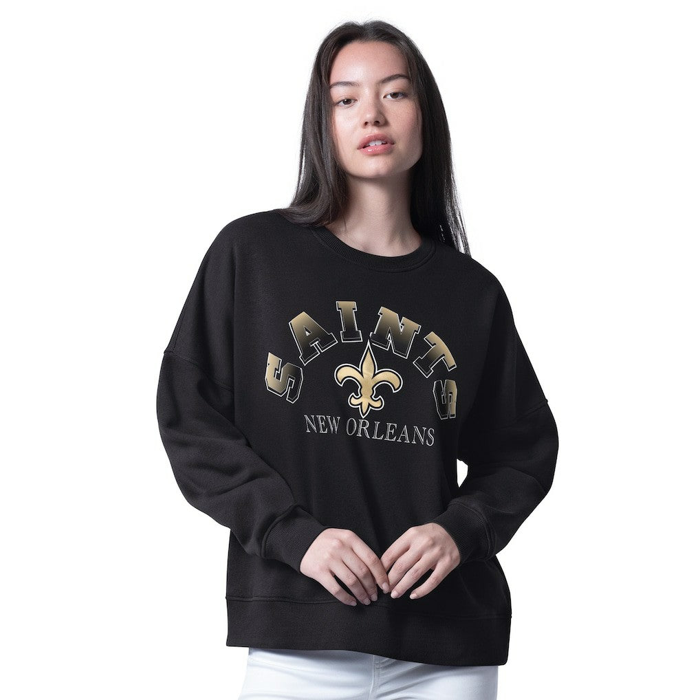New Orleans Saints G-III 4Her by Carl Banks Women's Oversized Feud Sweatshirt Black | NFL
