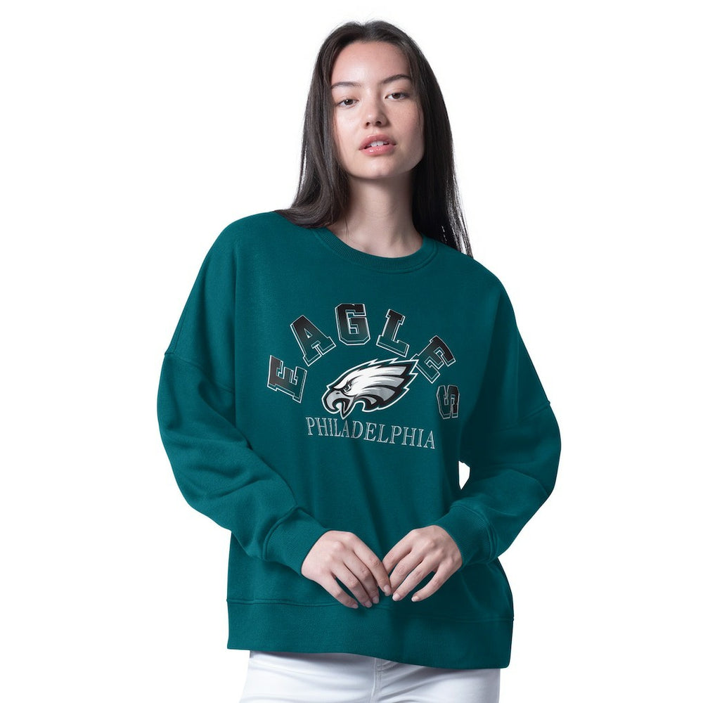 Philadelphia Eagles G-III 4Her by Carl Banks Women's Oversized Feud Sweatshirt Midnight Green | NFL