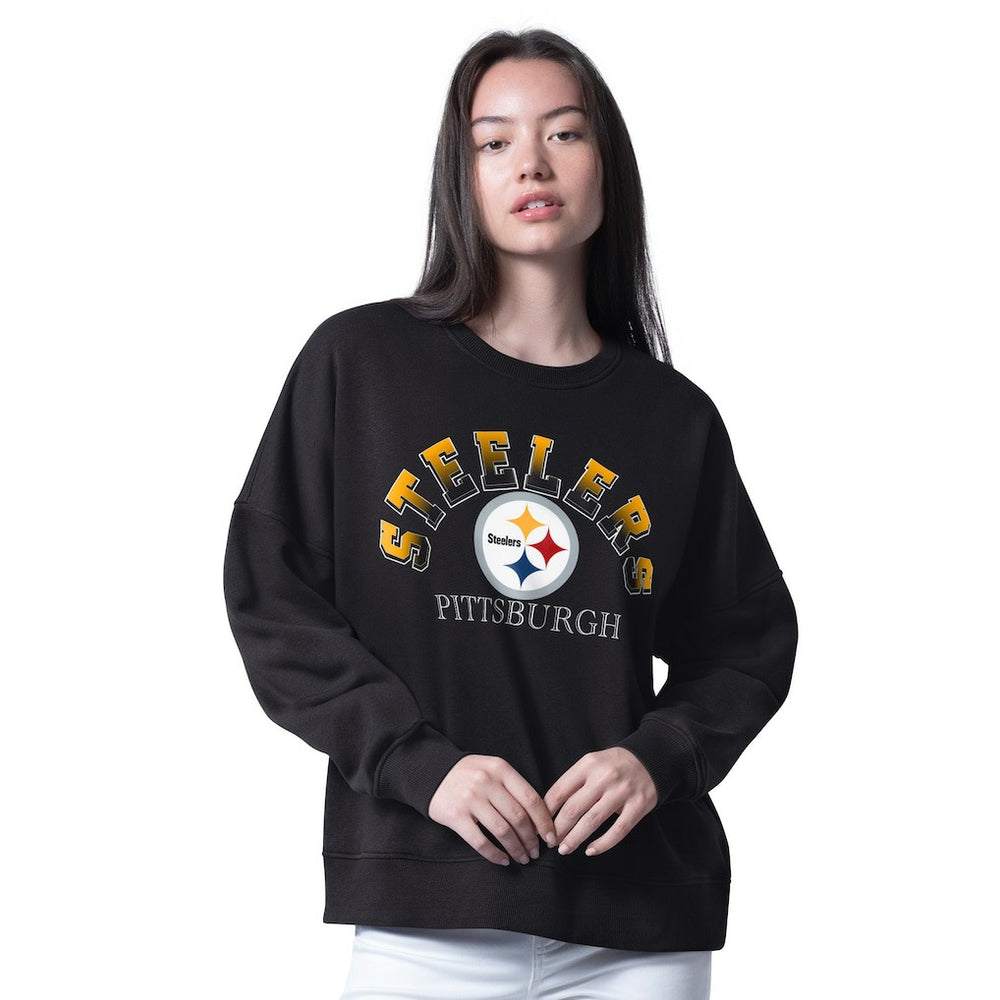 Pittsburgh Steelers G-III 4Her by Carl Banks Women's Oversized Feud Sweatshirt Black | NFL