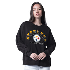 Pittsburgh Steelers G-III 4Her by Carl Banks Women's Oversized Feud Sweatshirt Black | NFL