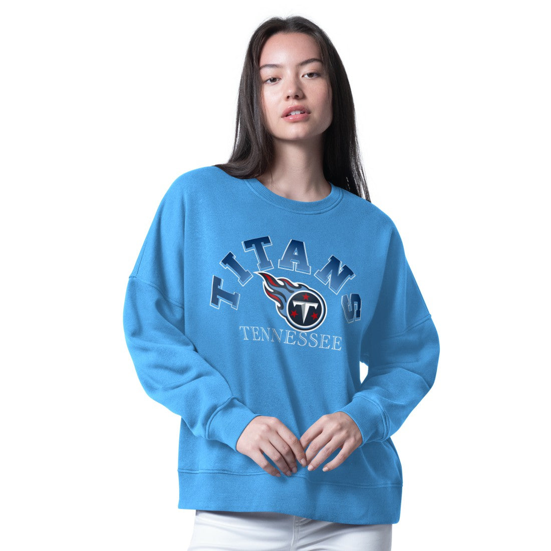 Tennessee Titans G-III 4Her by Carl Banks Women's Oversized Feud Sweatshirt Light Blue | NFL