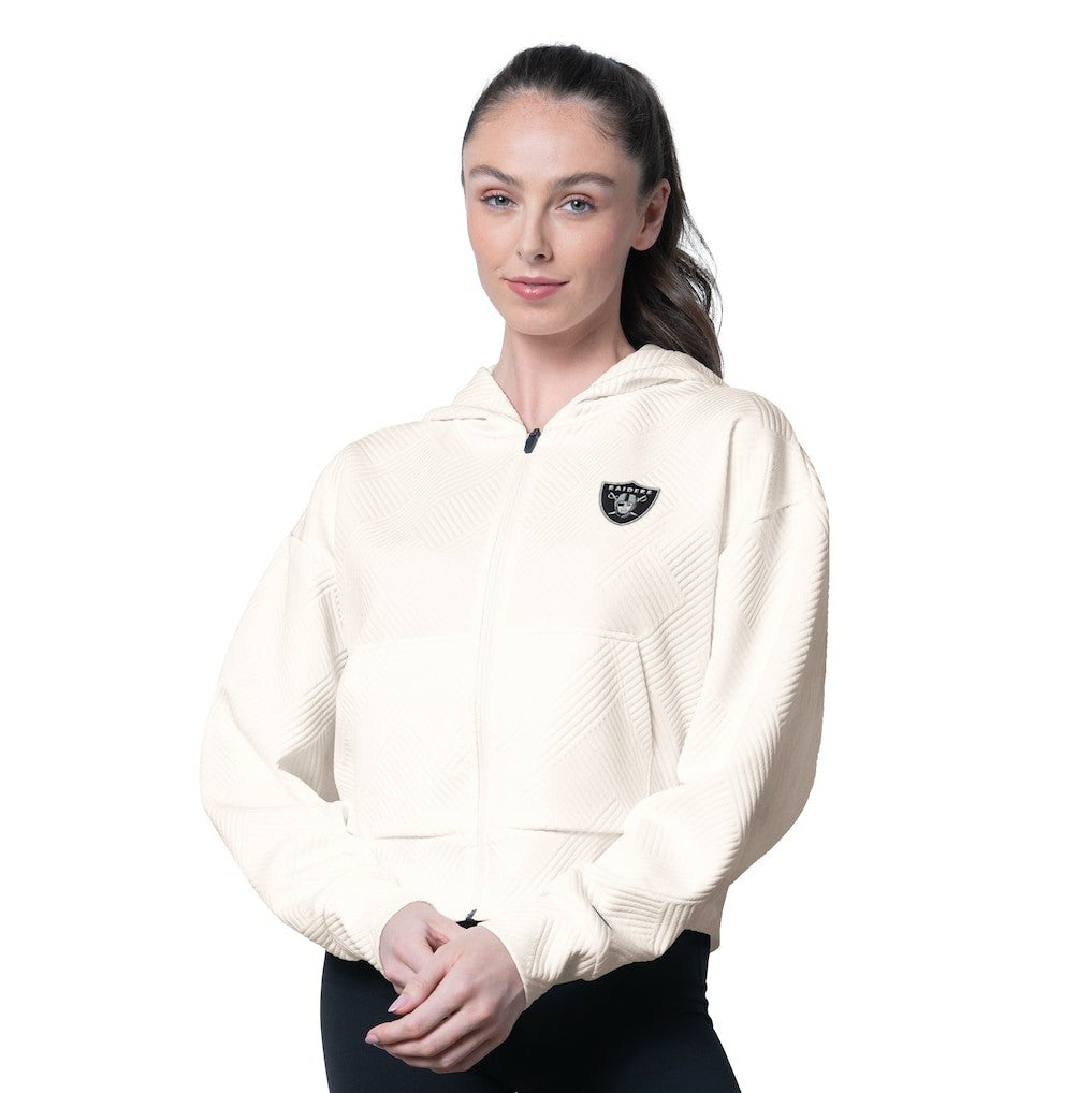 Las Vegas Raiders MSX by Michael Strahan Women's Eleanor Full-Zip Hoodie Cream | NFL