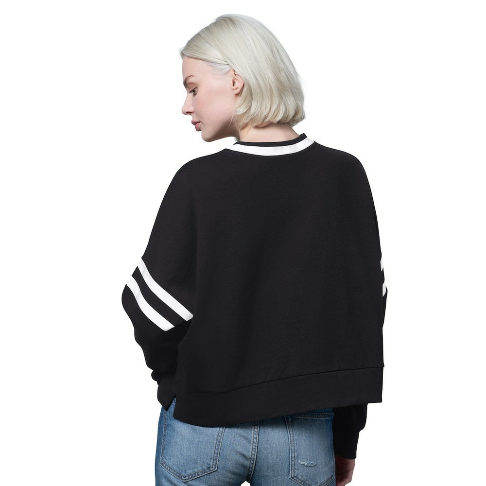 Washington Commanders Starter Women's Rally Drop Shoulder Cropped Sweatshirt Black | NFL
