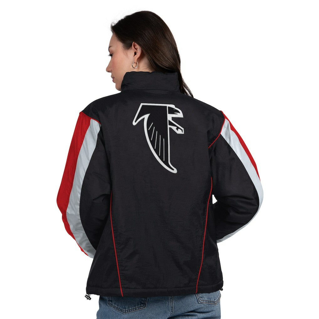 Atlanta Falcons Starter Women's Thursday Night Gridiron Half-Zip Jacket Black/Red | NFL