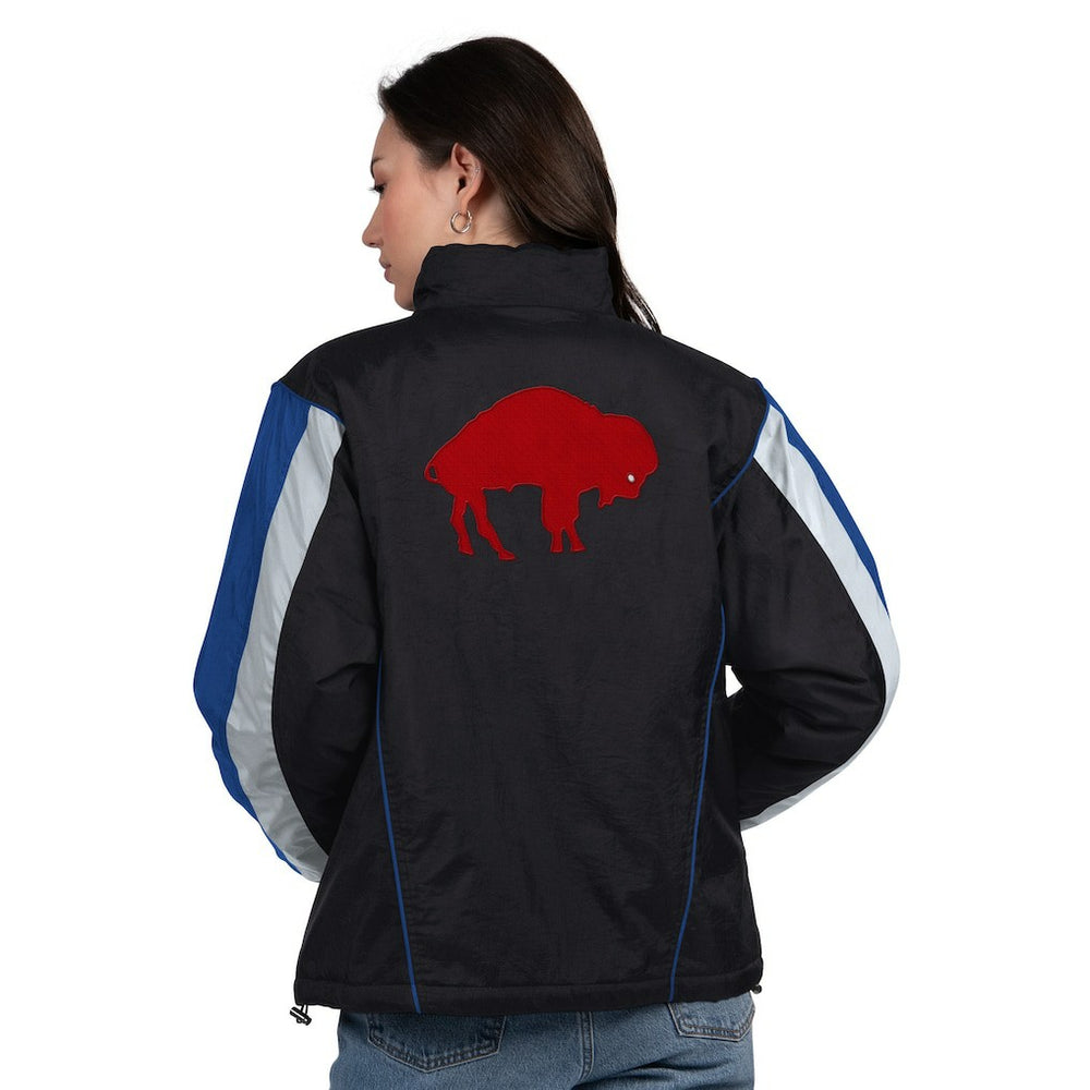 Buffalo Bills Starter Women's Thursday Night Gridiron Half-Zip Jacket Black/Royal | NFL