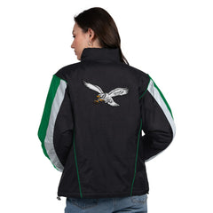 Philadelphia Eagles Starter Women's Thursday Night Gridiron Half-Zip Jacket Black/Kelly Green | NFL