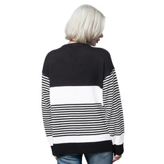 Chicago Bears Starter Women's No Huddle Striped V-Neck Sweater Black | NFL