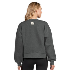 Cleveland Browns Starter Women's Show Up Cropped Fleece Pullover Sweatshirt Heather Gray | NFL