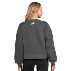 Philadelphia Eagles Starter Women's Show Up Cropped Fleece Pullover Sweatshirt Heather Gray | NFL