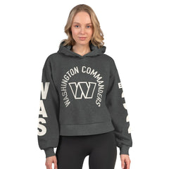 Washington Commanders Starter Women's Star Player Cropped Fleece Pullover Hoodie Heather Charcoal | NFL
