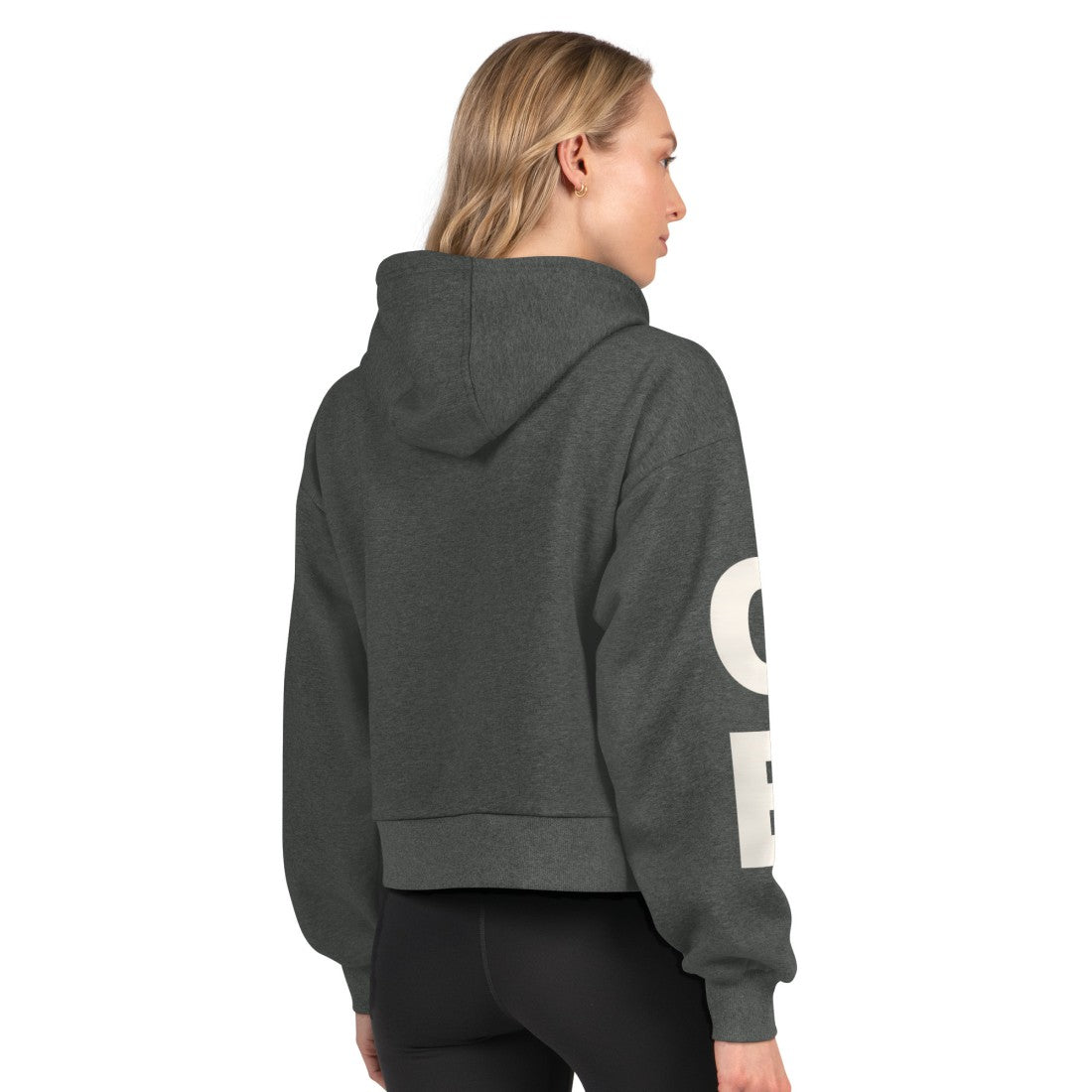 Green Bay Packers Starter Women's Star Player Cropped Fleece Pullover Hoodie Heather Charcoal | NFL