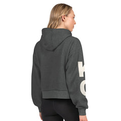 Kansas City Chiefs Starter Women's Star Player Cropped Fleece Pullover Hoodie Heather Charcoal | NFL